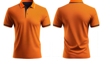 polo camisa corto manga impresión Bosquejo, 3d prestar, frente y atrás, Copiar espacio, generativo ai png