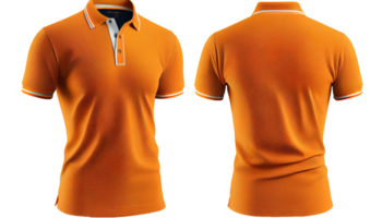 Polo shirt short Sleeve print mockup, 3d render, Front and back, copy space, png