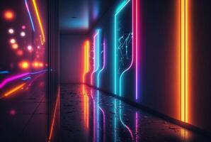 realistic neon light background. photo