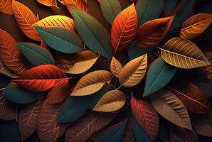 colorful leaves abstract background. photo
