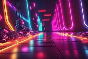 realistic neon light background. photo