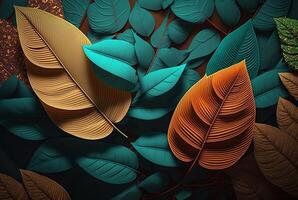 colorful leaves abstract background. photo