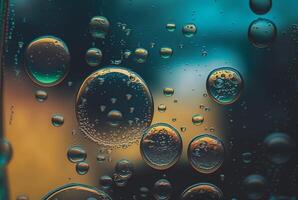 close up of raindrops on glass for background. photo