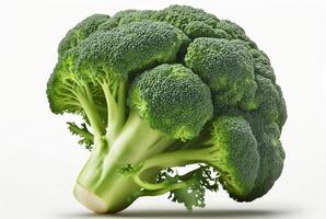 Broccoli, raw and fresh isolated white background. photo