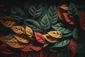 colorful leaves abstract background. photo