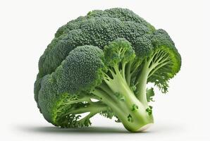 Broccoli, raw and fresh isolated white background. photo