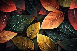 colorful leaves abstract background. photo