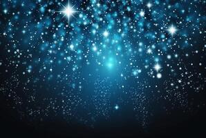 Abstract silver background with white particles and stars. Round bokeh or glitter lights. photo