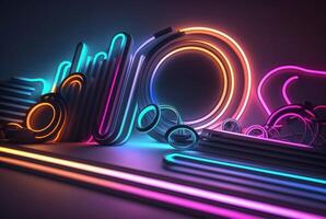 realistic neon light background. photo