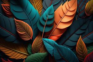 colorful leaves abstract background. photo