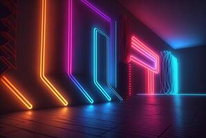 realistic neon light background. photo