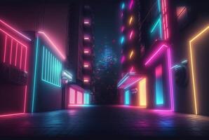 realistic neon light background. photo