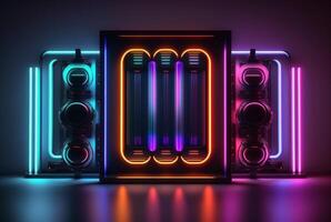 realistic neon light background. photo