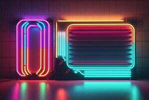 realistic neon light background. photo