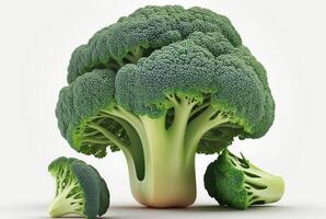 Broccoli, raw and fresh isolated white background. photo