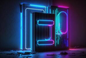 realistic neon light background. photo