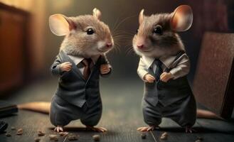 Portrait of rat businessman wearing a suit. photo