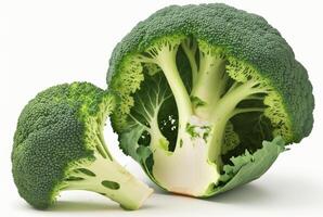 Broccoli, raw and fresh isolated white background. photo