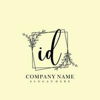 ID Initial beauty floral logo template vector