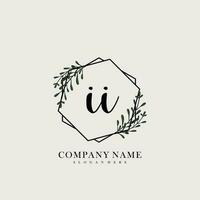 II Initial beauty floral logo template vector