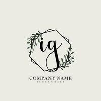 IG Initial beauty floral logo template vector