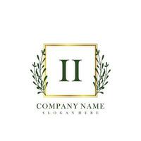 II Initial beauty floral logo template vector