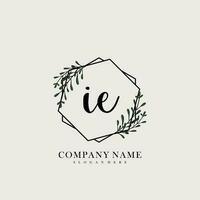 IE Initial beauty floral logo template vector