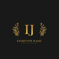 IJ Initial beauty floral logo template vector