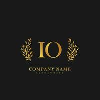 IO Initial beauty floral logo template vector