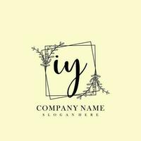 IY Initial beauty floral logo template vector