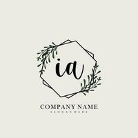 IA Initial beauty floral logo template vector