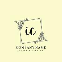 IC Initial beauty floral logo template vector