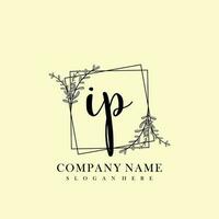 IP Initial beauty floral logo template vector