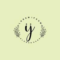 IJ Initial beauty floral logo template vector