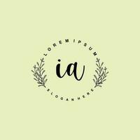 IA Initial beauty floral logo template vector