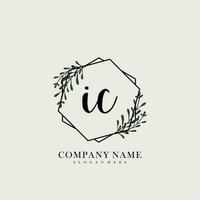 IC Initial beauty floral logo template vector