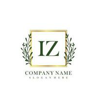 IZ Initial beauty floral logo template vector