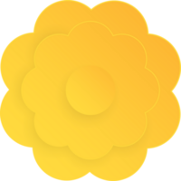 Gelb Blume, Element von Blumen- Papier schneiden. Papier Schnitt von Blume Form. Symbol von Valentinstag Tag, Geschenk, Ornament, Liebe und Frühling Symbol. Illustration von Blumen. png