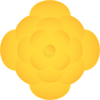 amarillo flor, elemento de floral papel cortar. papel cortar de flor forma. icono de enamorado día, regalo, ornamento, amor y primavera símbolo. ilustración de floral. png