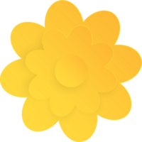 Yellow flower, Element of floral paper cut. Paper cut of flower shape. Icon of valentine day, gift, ornament, love and spring symbol. Illustration of floral. png