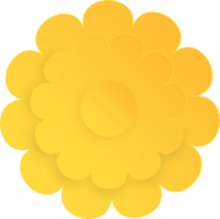 amarelo flor, elemento do floral papel corte. papel cortar do flor forma. ícone do namorados dia, presente, ornamento, amor e Primavera símbolo. ilustração do floral. png