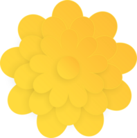 Yellow flower, Element of floral paper cut. Paper cut of flower shape. Icon of valentine day, gift, ornament, love and spring symbol. Illustration of floral. png