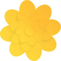 Jaune fleur, élément de floral papier couper. papier Couper de fleur forme. icône de Valentin jour, cadeau, ornement, l'amour et printemps symbole. illustration de floral. png