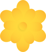 amarillo flor, elemento de floral papel cortar. papel cortar de flor forma. icono de enamorado día, regalo, ornamento, amor y primavera símbolo. ilustración de floral. png