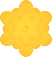 Yellow flower, Element of floral paper cut. Paper cut of flower shape. Icon of valentine day, gift, ornament, love and spring symbol. Illustration of floral. png