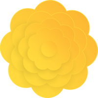 Gelb Blume, Element von Blumen- Papier schneiden. Papier Schnitt von Blume Form. Symbol von Valentinstag Tag, Geschenk, Ornament, Liebe und Frühling Symbol. Illustration von Blumen. png