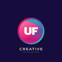 UF initial logo With Colorful template vector