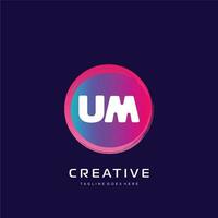 UM initial logo With Colorful template vector