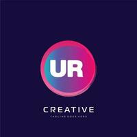 UR initial logo With Colorful template vector