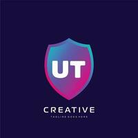 UT initial logo With Colorful template vector
